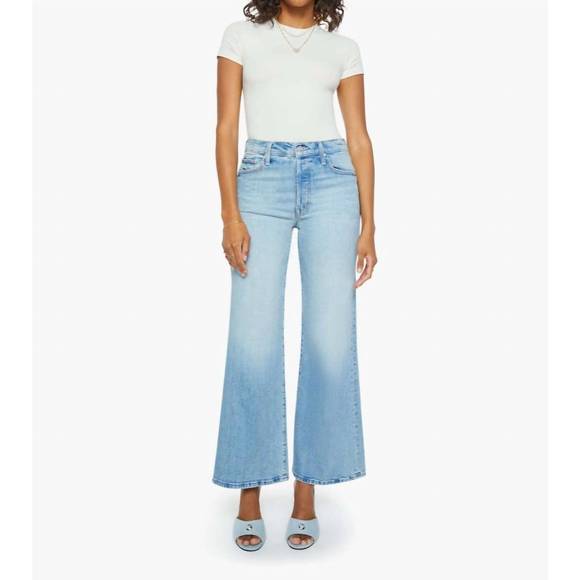 NEW MOTHER tomcat roller high-waisted wide-leg jeans in i confess - Picture 1 of 3